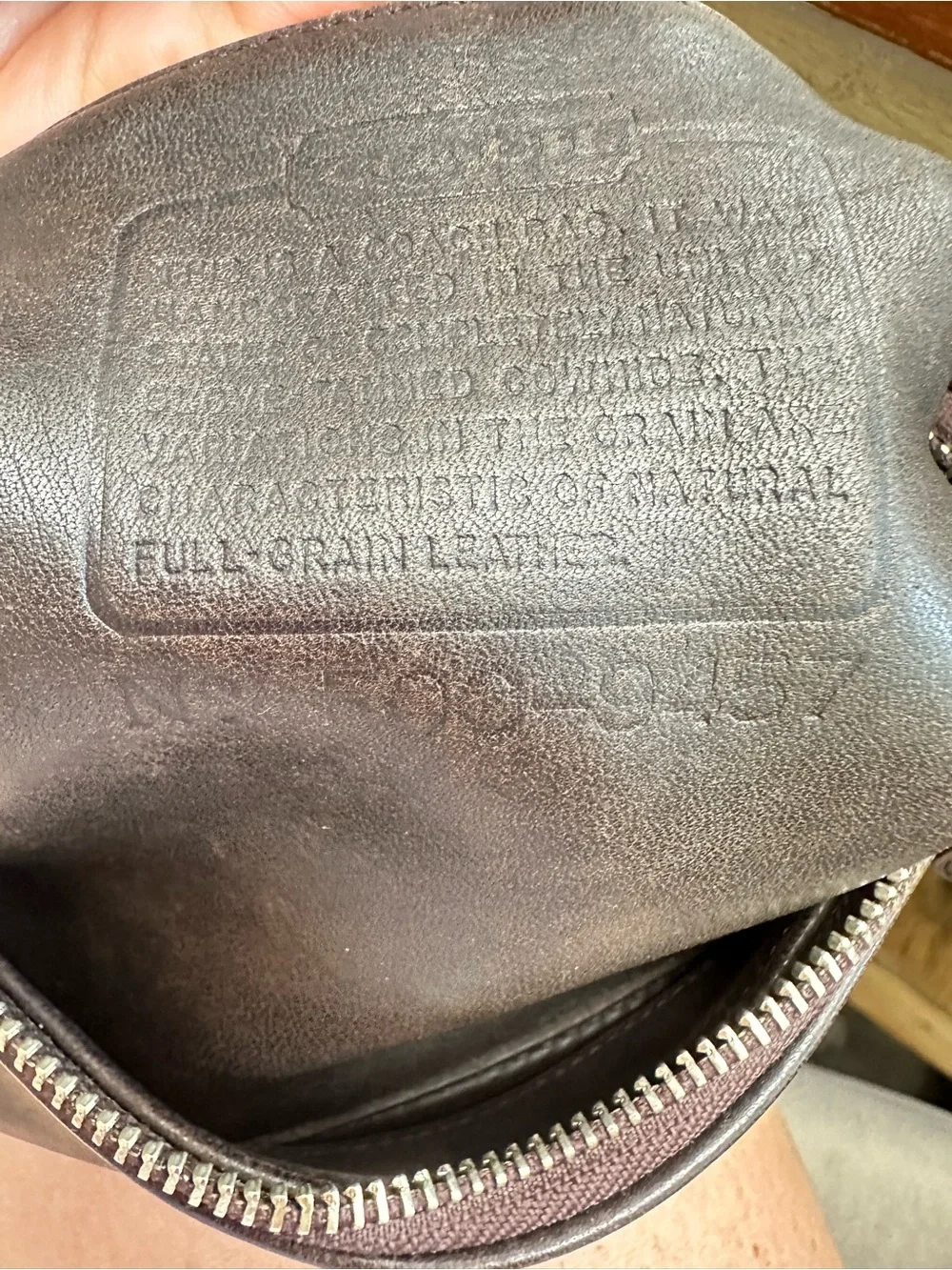 Vintage Coach 9457 Brown Full Grain Leather Slim Crossbody Bag USA Made